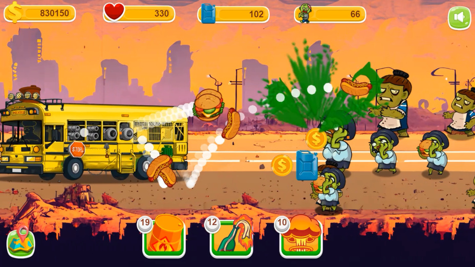 Игра Survival Zombie Bus играть онлайн в браузере