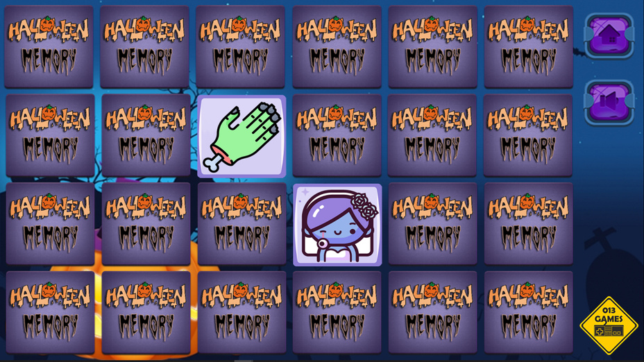 Игра Halloween Memory играть онлайн в браузере