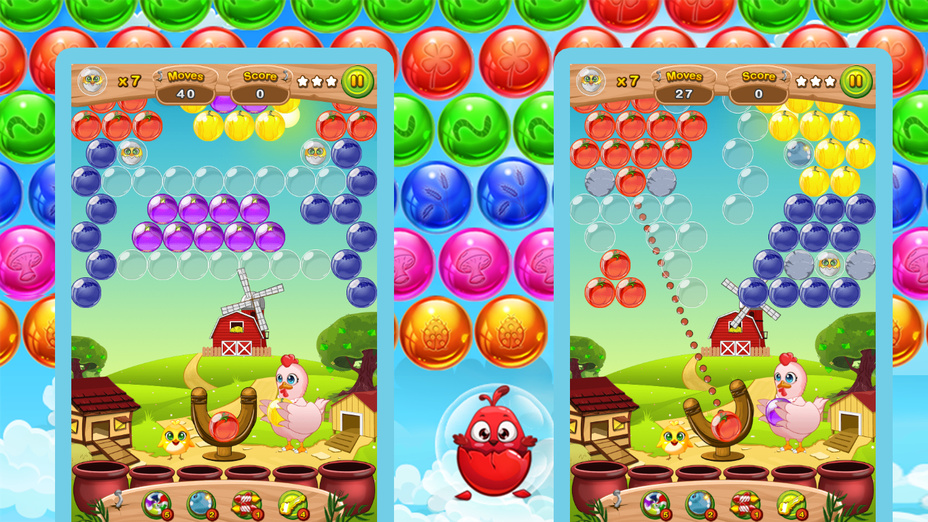 Игра Bubble Shooter Chicky играть онлайн в браузере