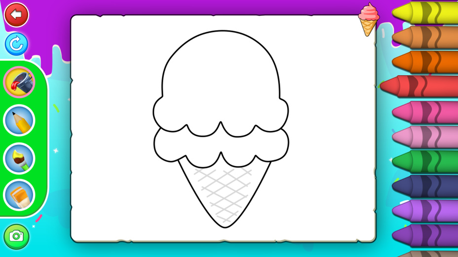 Играть в iceCream Coloring онлайн без регистрации