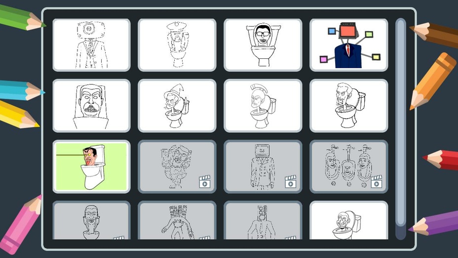 Играть в Скибиди Туалет Супер Раскраски онлайн без регистрации